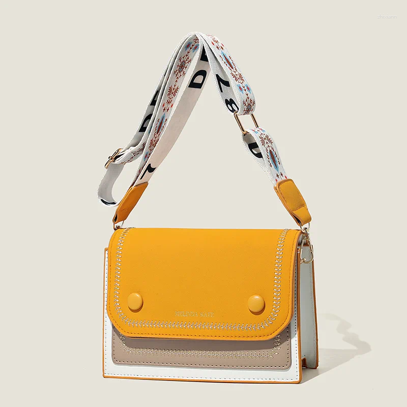 Evening Bags Ladies Messenger Bag Solid Color 2024 Trendy Wide Shoulder Strap Small Square Summer Casual Simple Crossbody