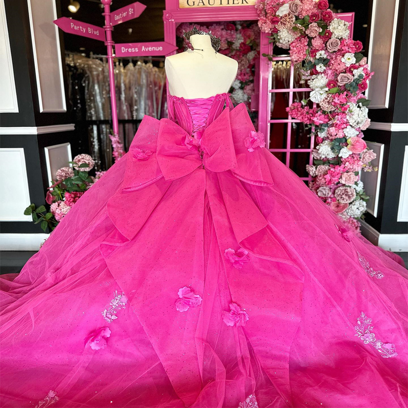 Rose Red Quinceanera Dress Ball Gown Off Shoulder Lace Applique Flower Beading Tull Birthday Party Prom Sweet 16 Vestidos De 15 Anos