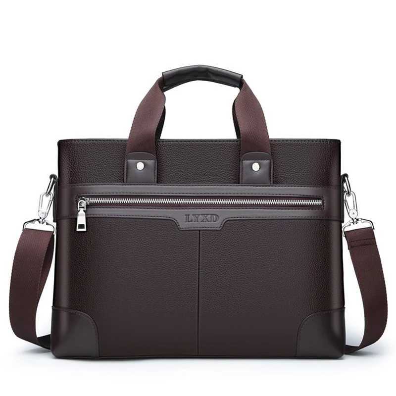 Laptop Cases Backpack Mens Business Briefcases PU Leather Shoulder Messenger Bags Travel Handbag Totes For Macbook 13.3 14 15.4 inch Male Bag 24328