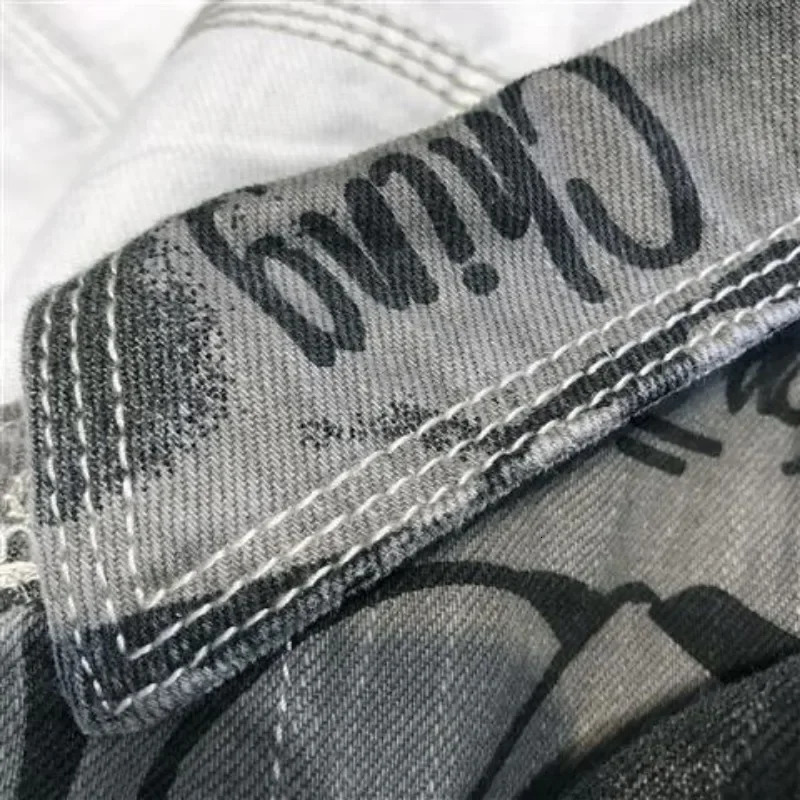 Mens Denim Jacket Long Shirt Wide Shoulders Fashion Male Jean Coats Sleeves Korean Clothes Lxury Print Vintage Cowboy 240319