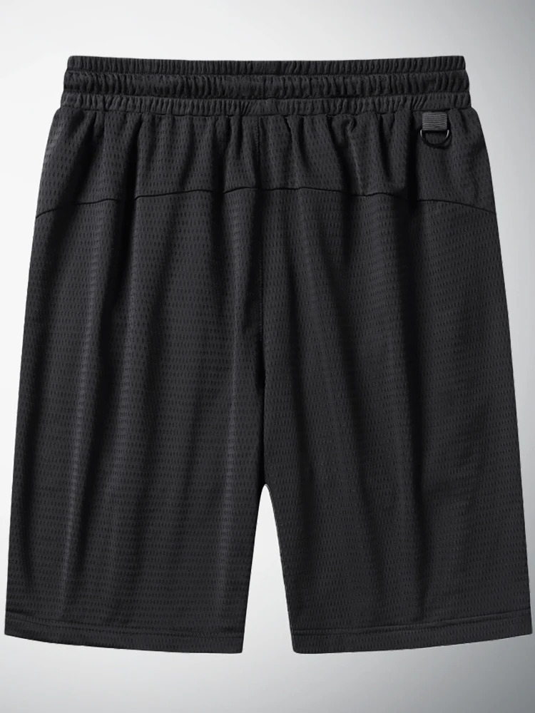 Summer Black Mesh Sweatshorts Men Sportswear Breathable Nylon Straight Short Breeches Plus Size Loose Casual Gym Shorts 8XL 9XL 240319