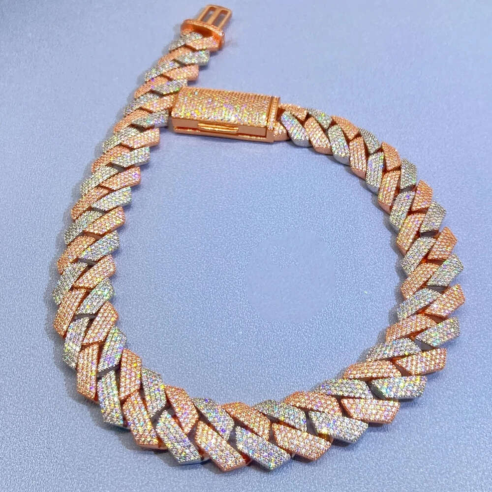 Iced Out Jewelry Chains Bling Necklace 925 Sterling Silver Hip Hop Mens Luxury 20mm 4rows Moissanite Miami Cuban Link Chain