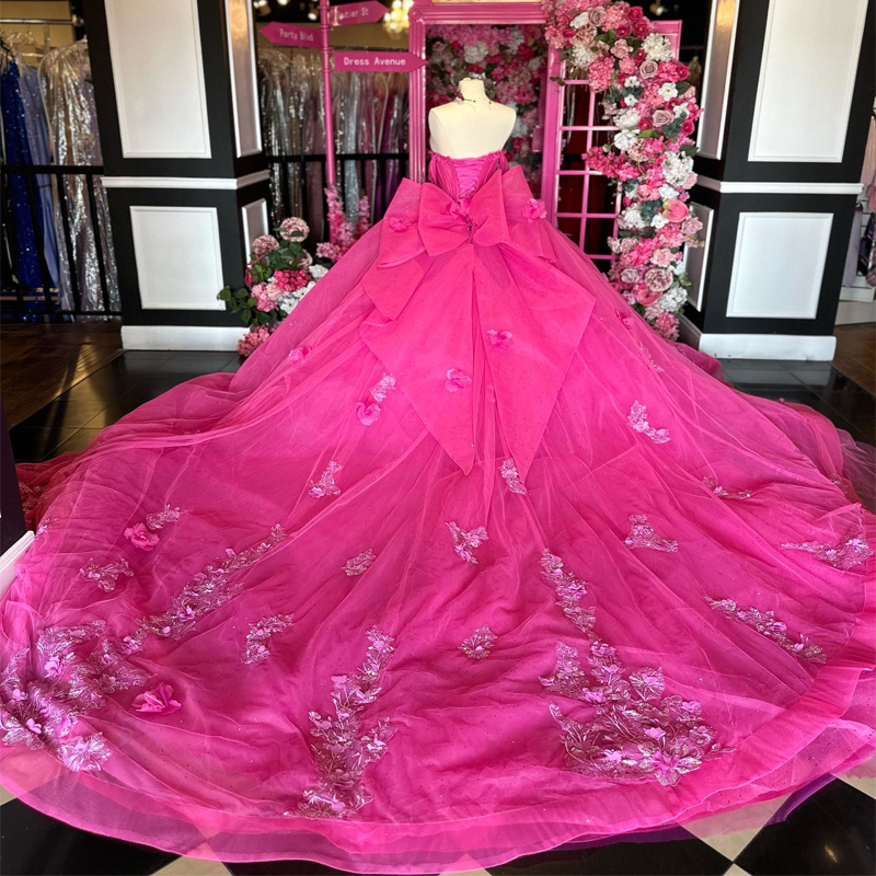 Rose Red Quinceanera Dress Ball Gown Off Shoulder Lace Applique Flower Beading Tull Birthday Party Prom Sweet 16 Vestidos De 15 Anos
