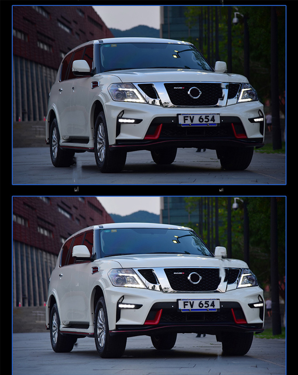 Car Headlights For Nissan Patrol Y62 2013-20 16 LED DRL Front Dynamic Turn Signal Lamp LED Lens Auto Assembly