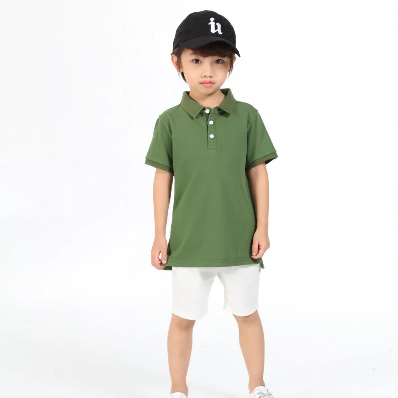 YOTEE summer high quality casual short-sleeved polo clothing kid individual school outing custom POLO shirt cotton children 240319