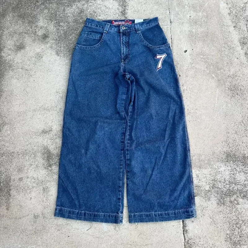 JNCO Y2K Baggy Jeans men Harajuku vintage Goth Embroidered high quality jeans Hip Hop streetwear women Casual wide leg y240311