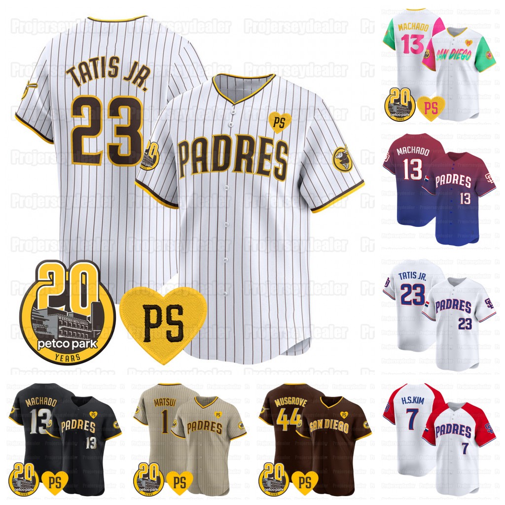 Fernando Tatis Jr. 2024 padres Jerseys Manny Machado Luis Arraez Jackson Merrill Ha-Seong Kim Cease Bogaerts Joe Musgrove Cronenworth Yu Darvish Nelson Cruz Stitched