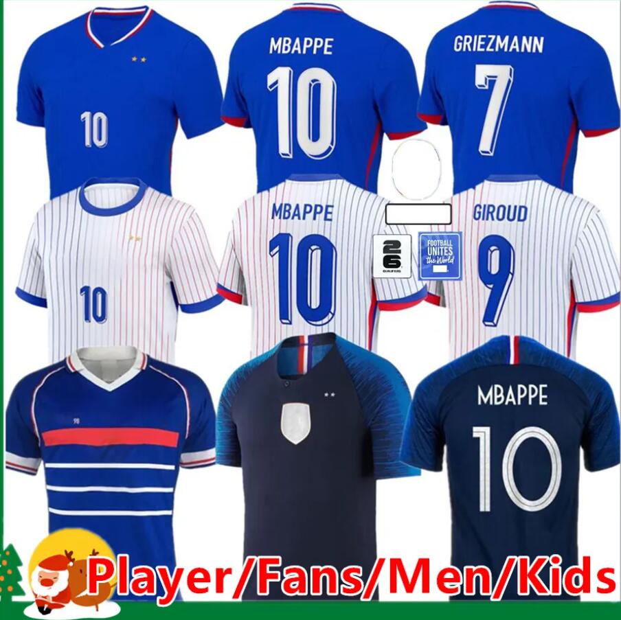 2024 Euro Cup French Home Jersey MBAPPE Soccer Jerseys DEMBELE COMAN SALIBA KANTE Maillot De Foot Equipe Maillots GRIEZMANN Kids Men Women Fans Player Football Shirt