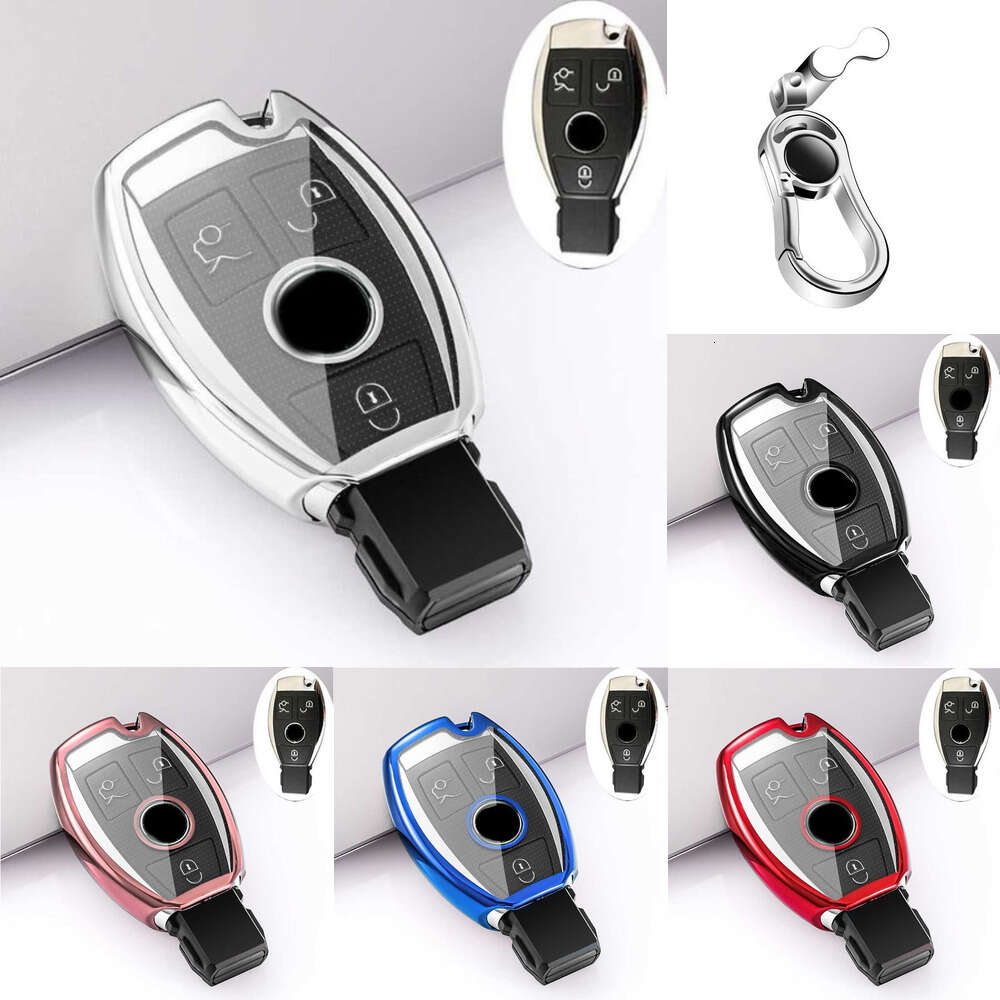 Upgrade New TPU Car Remote Key Case Cover Shell for Mercedes Benz A C E S G Class GLA CLA GLK GLC CLS W204 W176 W251 W205 W463 AMG Keychains