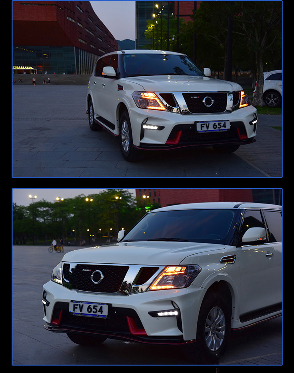Car Headlights For Nissan Patrol Y62 2013-20 16 LED DRL Front Dynamic Turn Signal Lamp LED Lens Auto Assembly