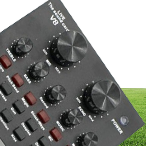 V8 Live Sound Card o External USB Headset Microphone K song Live Broadcast Sound Card for Mobile Phone Computer PC BM 800