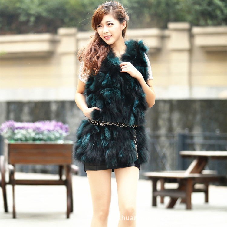 2020 new Korean fur fox fur vest silver fox middle eldest daughters Vest coat 231129Z