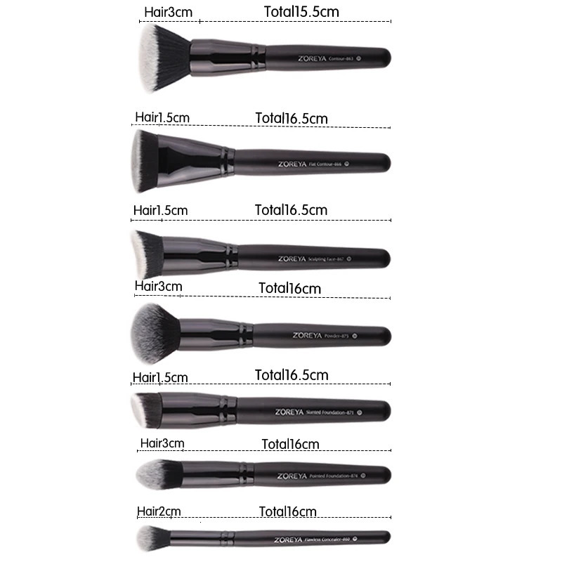 ZOREYA Black Makeup Brushes Set Eye Face Cosmetic Foundation Powder Blush Eyeshadow Kabuki Blending Make up Brush Beauty Tool 240315