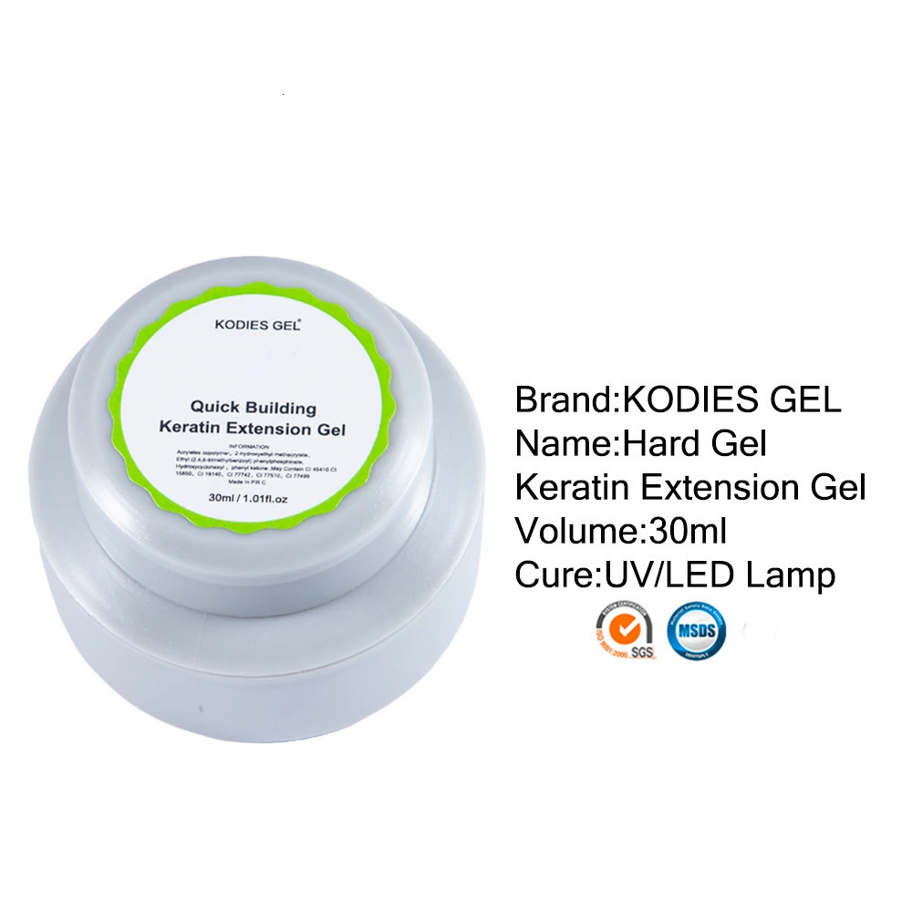 KODIES GEL Builder Nail Gel for Extension 30ML Semi Permanent UV/LED Poly Hard Gel Keratin Protein Varnish for Nail Art Manicure 240321
