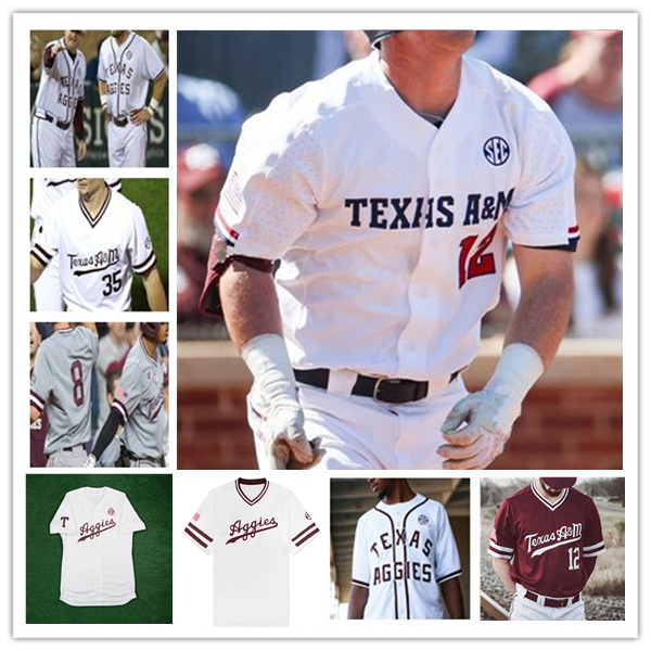 NCAA College Texas A&M Aggies Baseball Jersey Jackson Appel Braden Montgomery Jace LaViolette Gavin Grahovac Ali Camarillo Ted Burton Hayden Scho