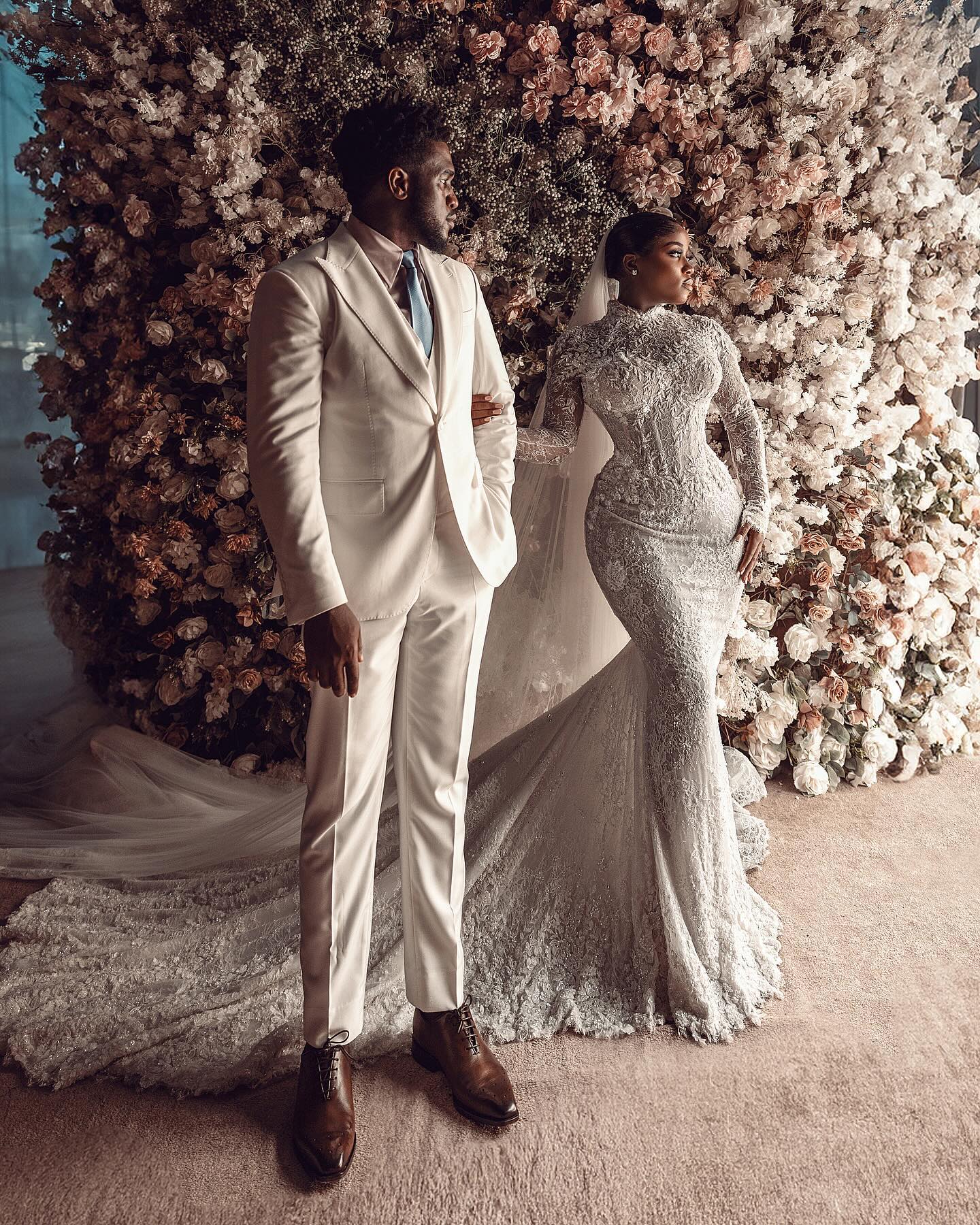 Mermaid Chart Vintage Wedding Dress High Neck Fulllace Long Sleeves Plus Size Wedding Dresses Bridal Gowns Button Back Sweep Train Lacefull Robe De Ma