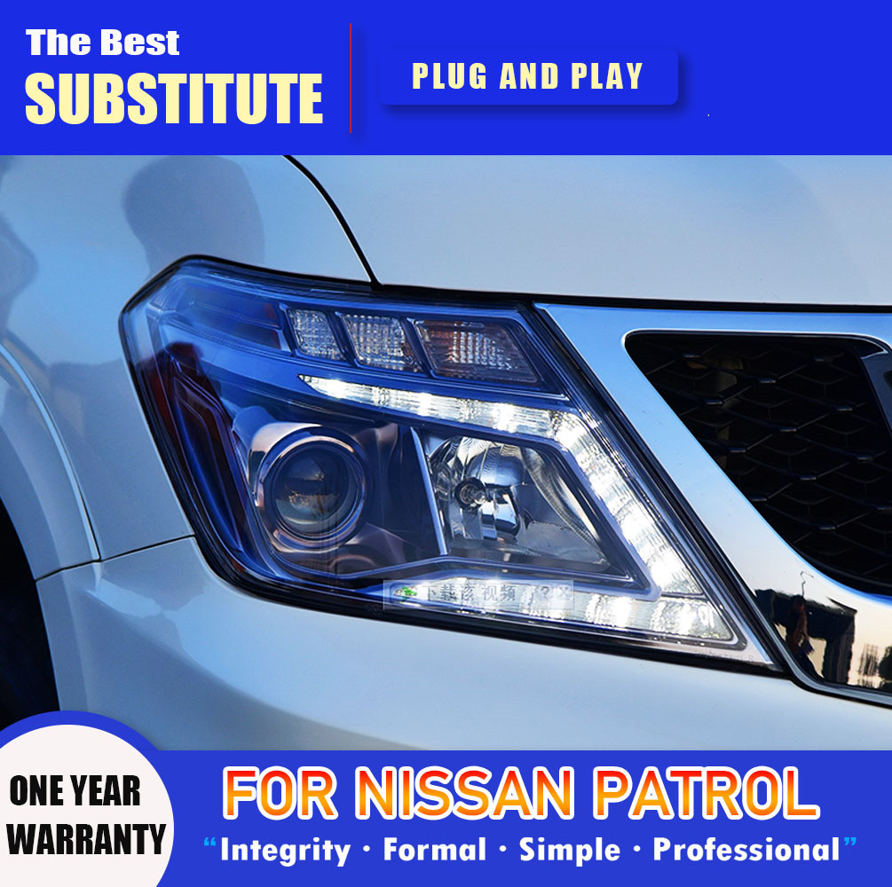 Car Headlights For Nissan Patrol Y62 2013-20 16 LED DRL Front Dynamic Turn Signal Lamp LED Lens Auto Assembly