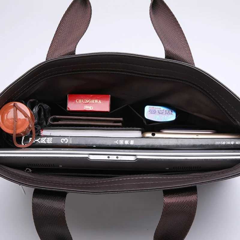 Laptop Cases Backpack Mens Business Briefcases PU Leather Shoulder Messenger Bags Travel Handbag Totes For Macbook 13.3 14 15.4 inch Male Bag 24328