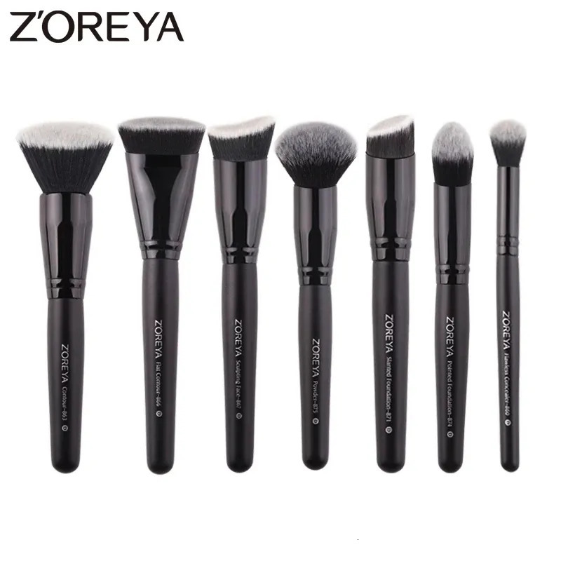 ZOREYA Black Makeup Brushes Set Eye Face Cosmetic Foundation Powder Blush Eyeshadow Kabuki Blending Make up Brush Beauty Tool 240315