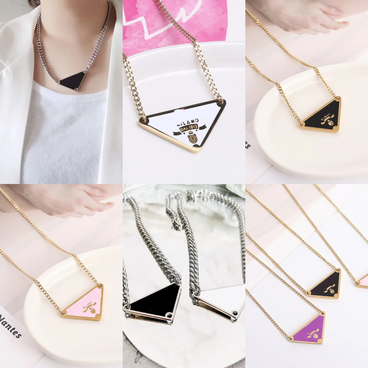 Wholesale Classic Pendant Chain Necklaces Lover Necklace Elegant Women Girl 18K Gold Silver Plated Stainless Steel Charm Luxury Designer Wedding Party Jewelry