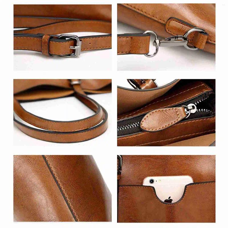 Shoulder Bags Women Handbags Tote For Large PU Leather Top Handle Satchel Messenger Bag Handbag Brown e100