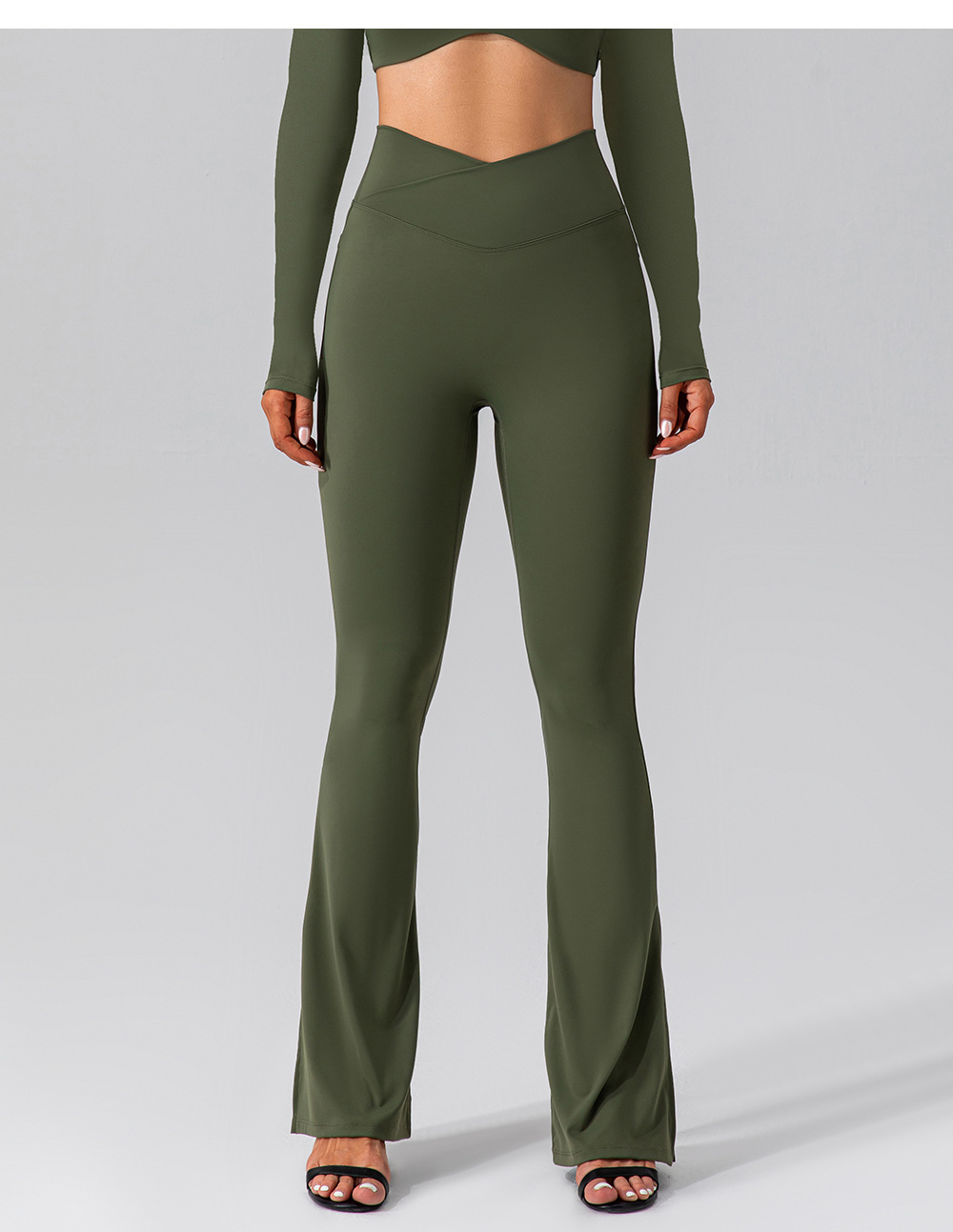 A158 Womens Flared Lady Sports Yoga Pants Exercise Fiess Wear Girls Running Leggings Gym Slim Fit Body Pant