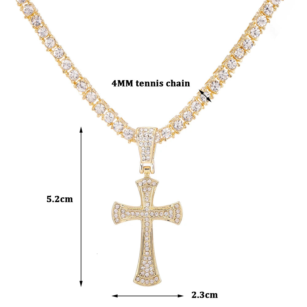 Fashion Cross Pendant Necklace Women Men Zinc Alloy Link Chain Charm Necklace Cool Boys Girls Punk Hip Hop Jewelry Gift 240315