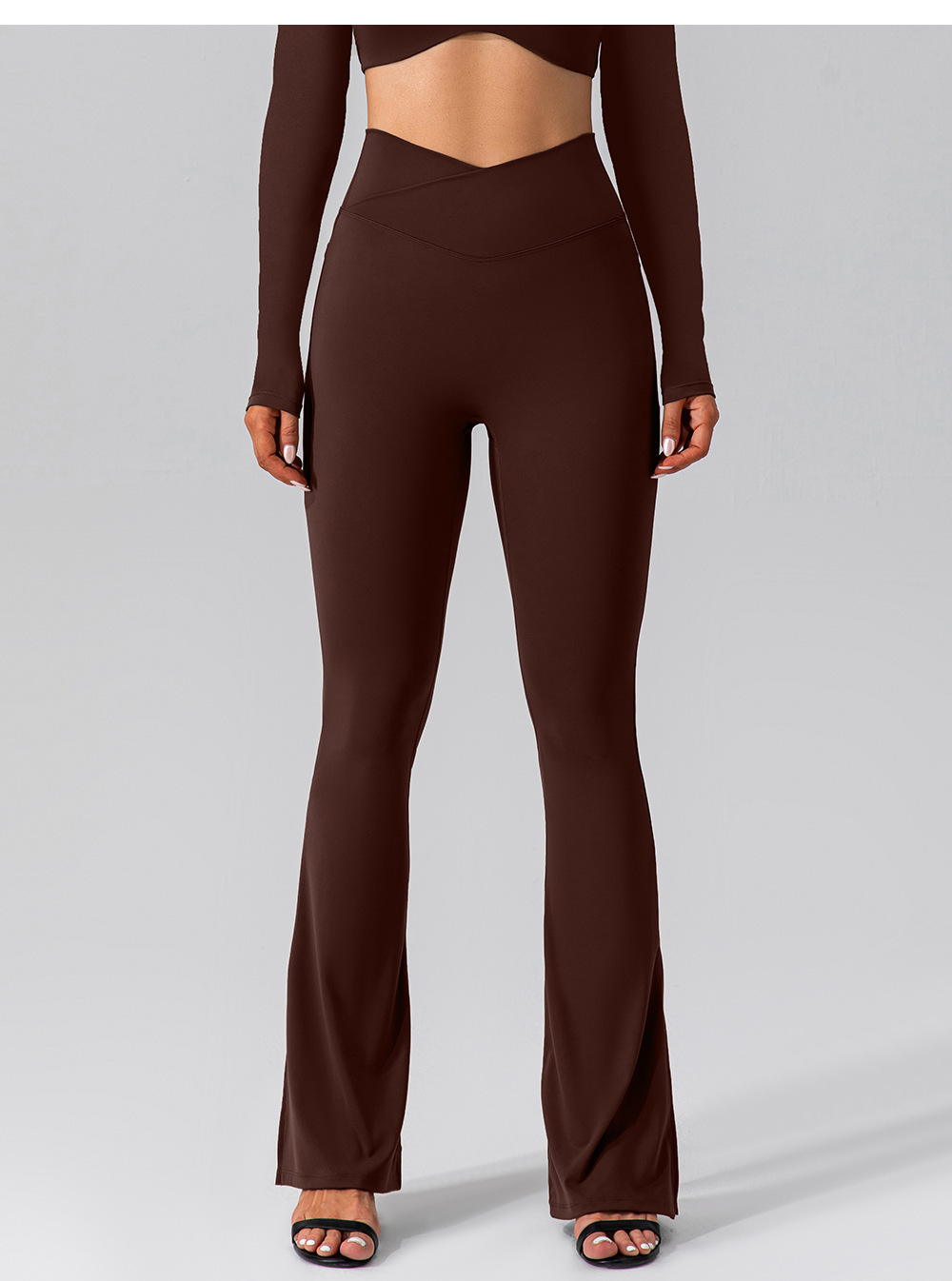 A158 Womens Flared Lady Sports Yoga Pants Exercise Fiess Wear Girls Running Leggings Gym Slim Fit Body Pant