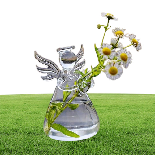 Vases Clear Angel Shape Glass Hanging Vase Terrarium Hydroponic Pot Table Decor Lower Home Decoration Accessories Modern8174698