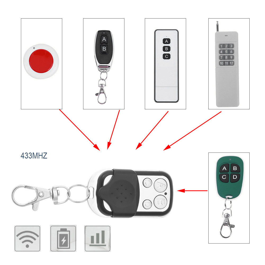 5/10PC 433MHz Remote Control 4CH Remote Control Duplicator Car Key Garage Door 2025 Gate Opener Universal Copy new Garage Door Smart Home