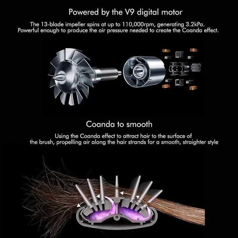 Dryers 5-In-1 Dryer Multi Styler Curg Iron Hair Straightener With Brush Professional Styg Tools Negative Ions 240329