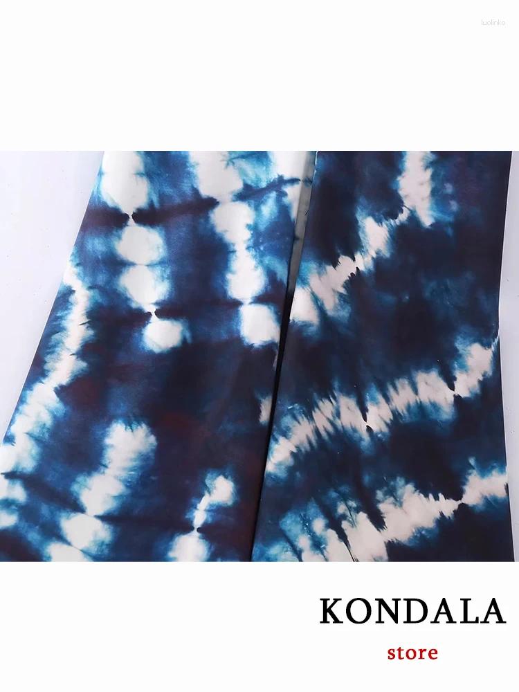 Casual Dresses KONDALA Sexy Tie Dye Straight Women Cami Dress Modern Chic Strapless Fashion 2024 Party Summer Sleeveless Y2K Slim Vestido