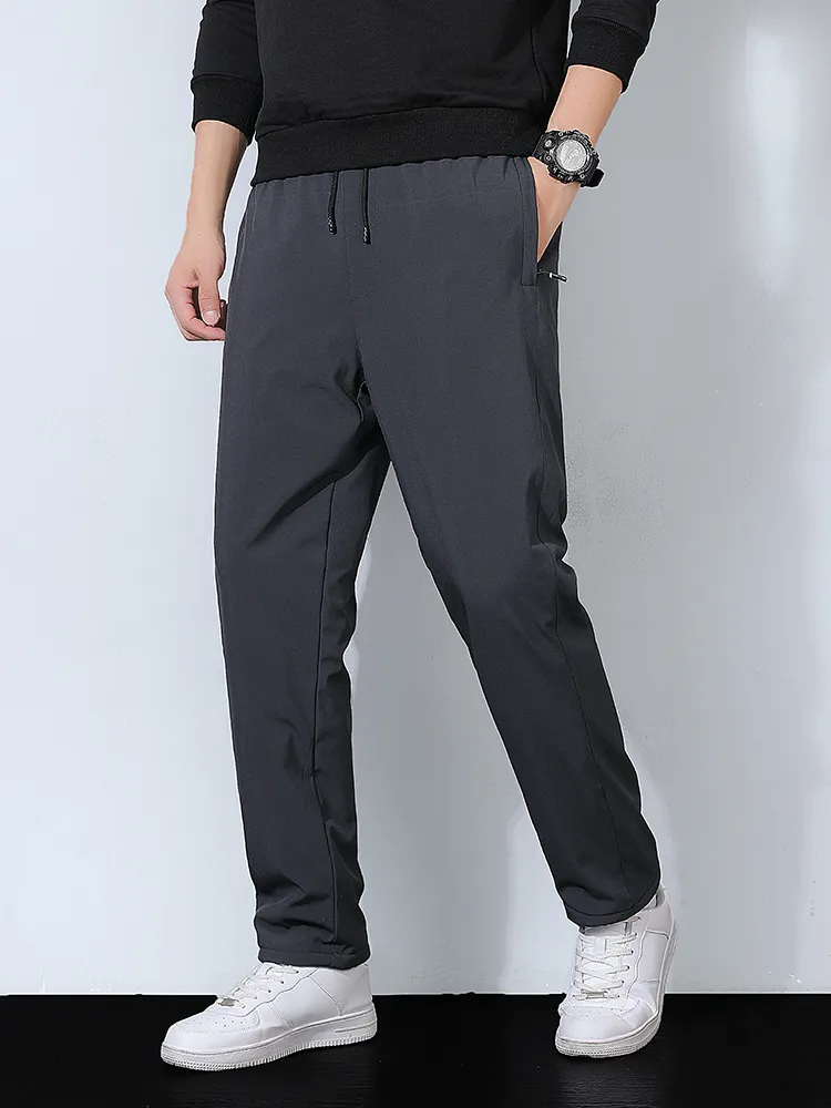 Winter Thick Warm Fleece Sweatpants Men Joggers Plus 2025 Size Straight Long Track Pants Windproof new and Waterproof Thermal Trousers