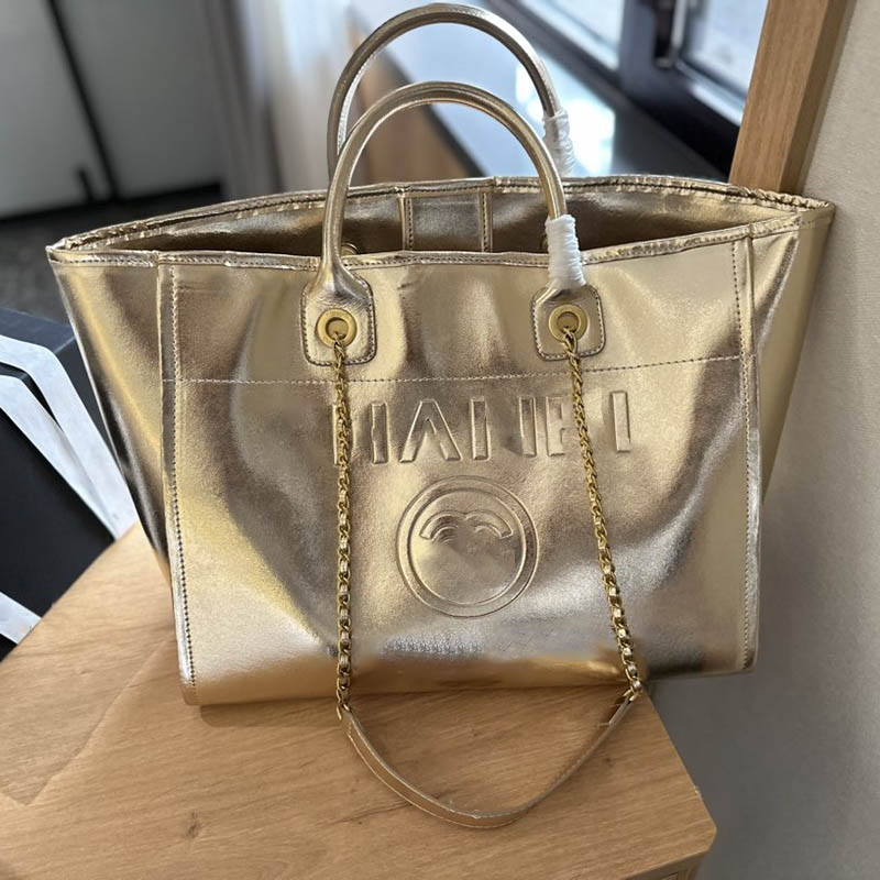 38CM Large Capacity Vintage 3 Color Women Beach Bag Embossed Lettering Leather Luxury Handbag For Outdoor Travel Crossbody Shoulder Bag Trend Pochette Clutch