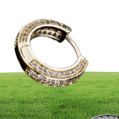 Fashion Hip Hop Earrings Hip Hop Gold Silver Bling CZ Diamond Hoops Earrings for Men Women Nice Gift
