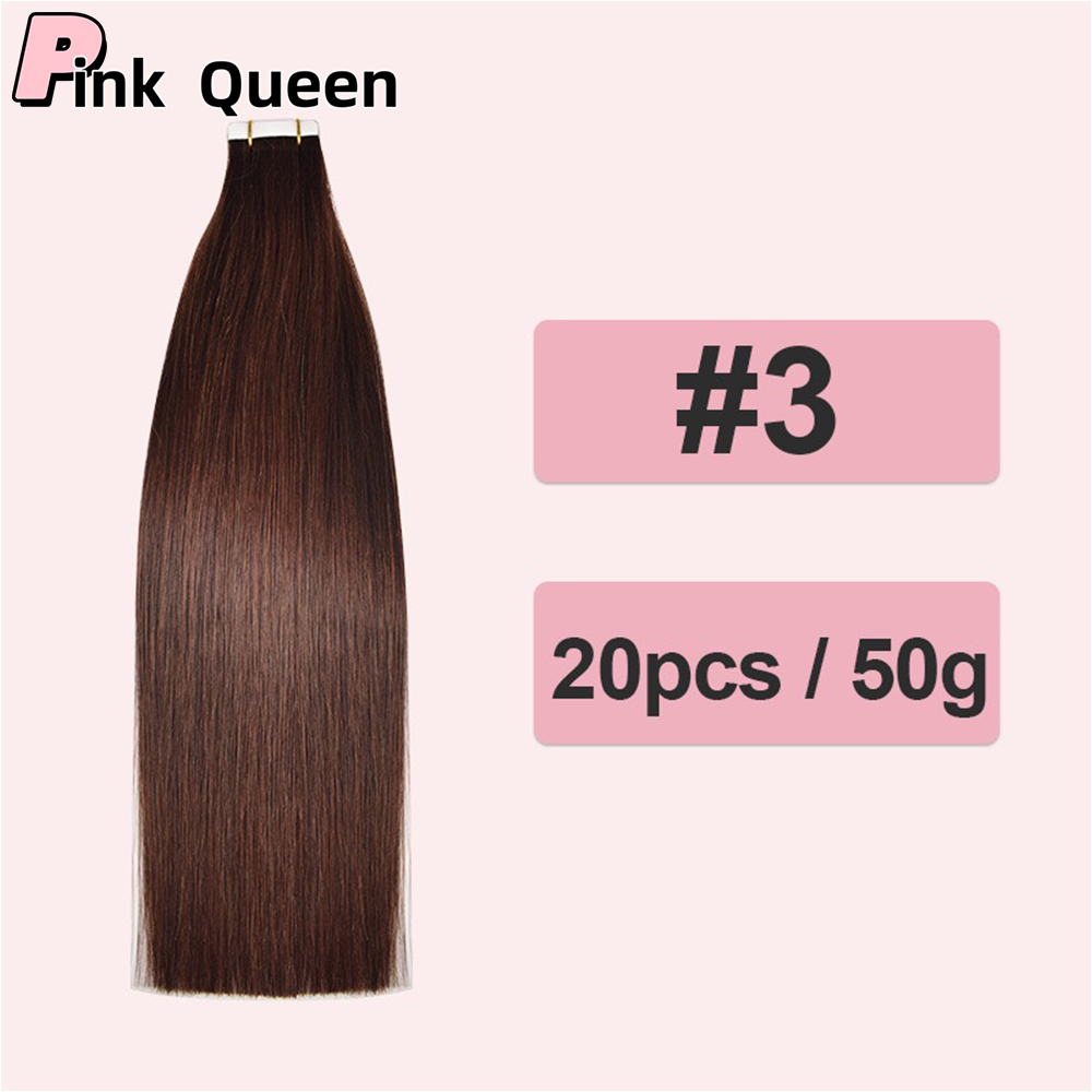 Black gold brown long straight hair new fashion human film natural traceless hair extensions tape in human hair Europe and America fashion hair color
