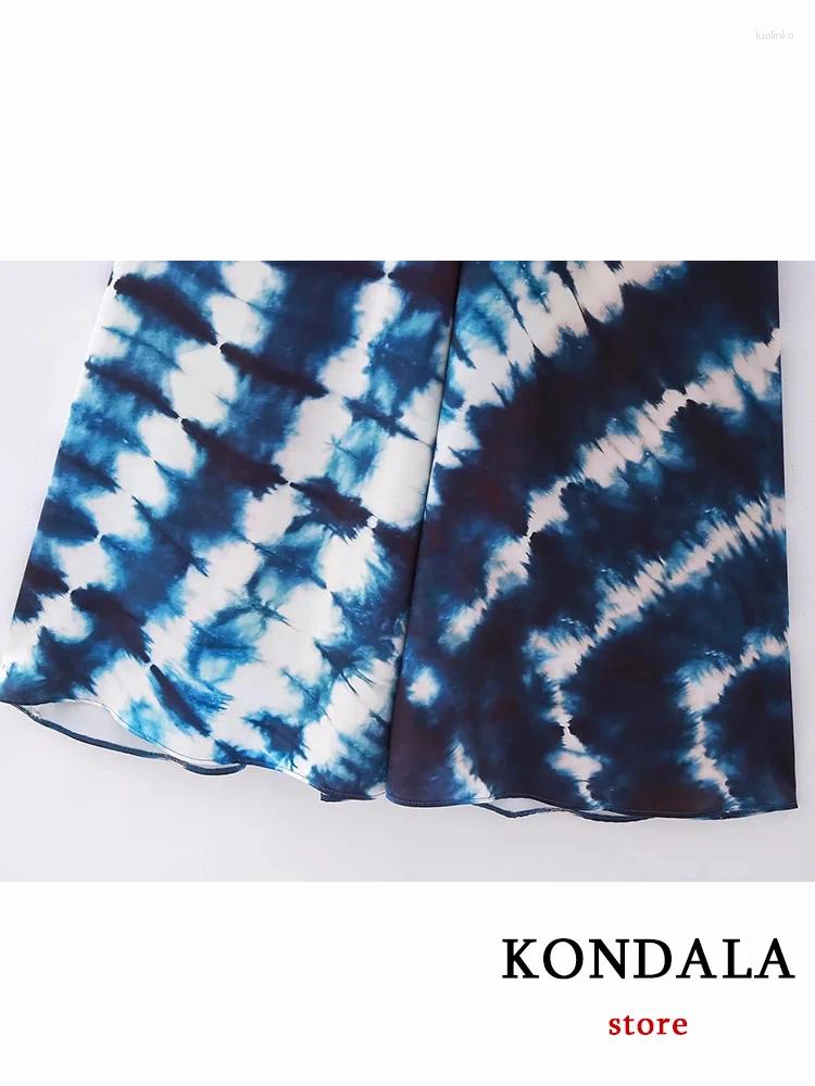 Casual Dresses KONDALA Sexy Tie Dye Straight Women Cami Dress Modern Chic Strapless Fashion 2024 Party Summer Sleeveless Y2K Slim Vestido