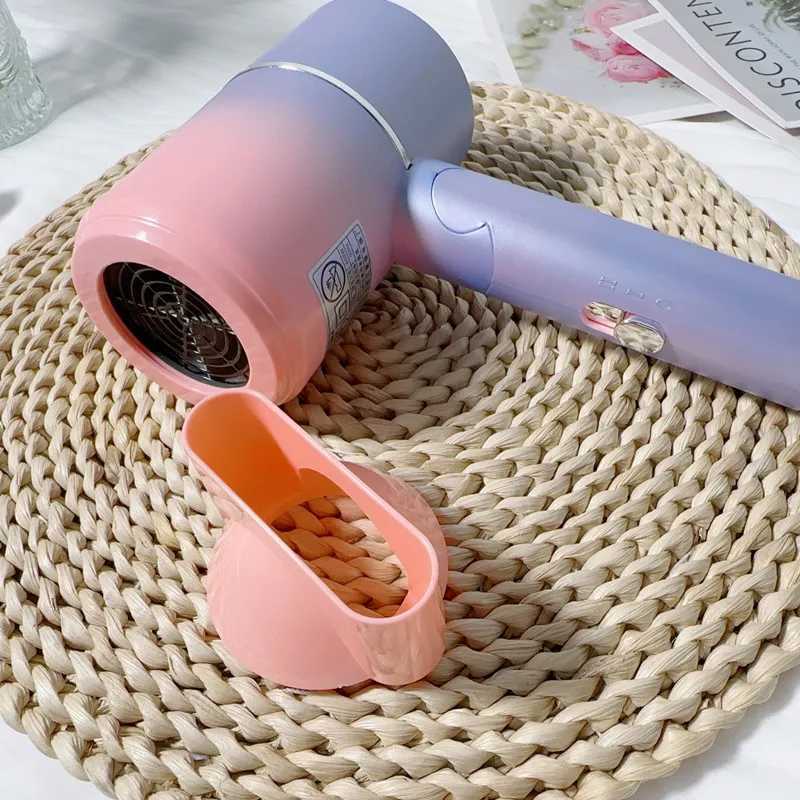 Dryers New Us/Eu/Uk Plug 110V/220V Low Noise Blue Light Negative Ion Household Dormitory Folding Hair Dryer G240805