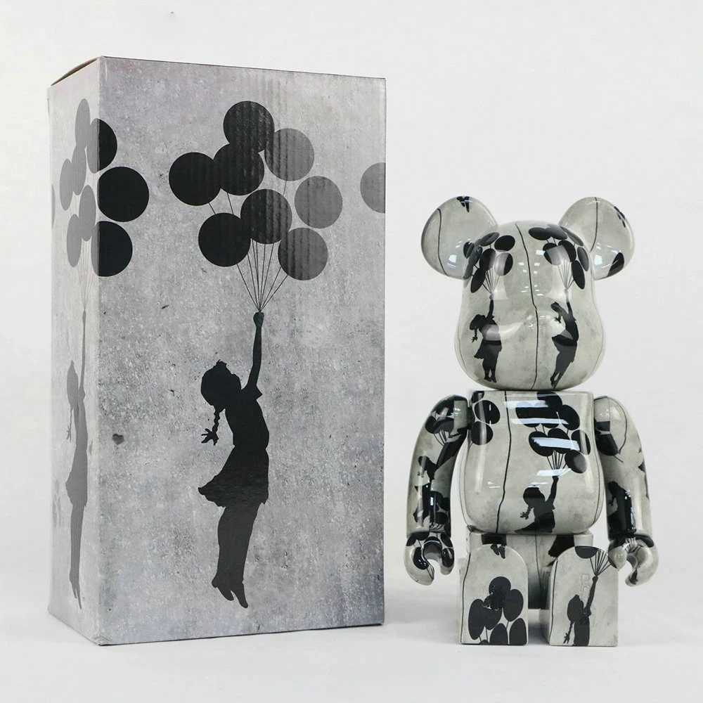 Novelty Items Bearbrick Banksy Balloon Girl Building Block Bear 400% 28cm Fashion Doll Violent Bear Doll Valentines Day Decorative GiftL2403