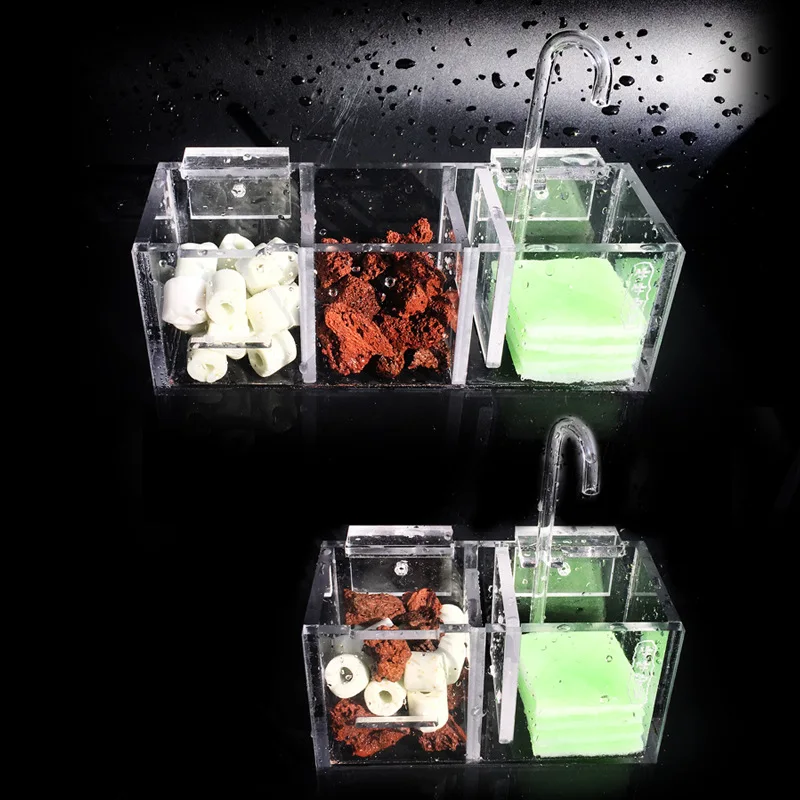 Aquarium External Filter new Box Fish Tank Filter Box without Water Pump Increase Oxygen Water 2025 Filter Mutifunctional Acrylic FA016