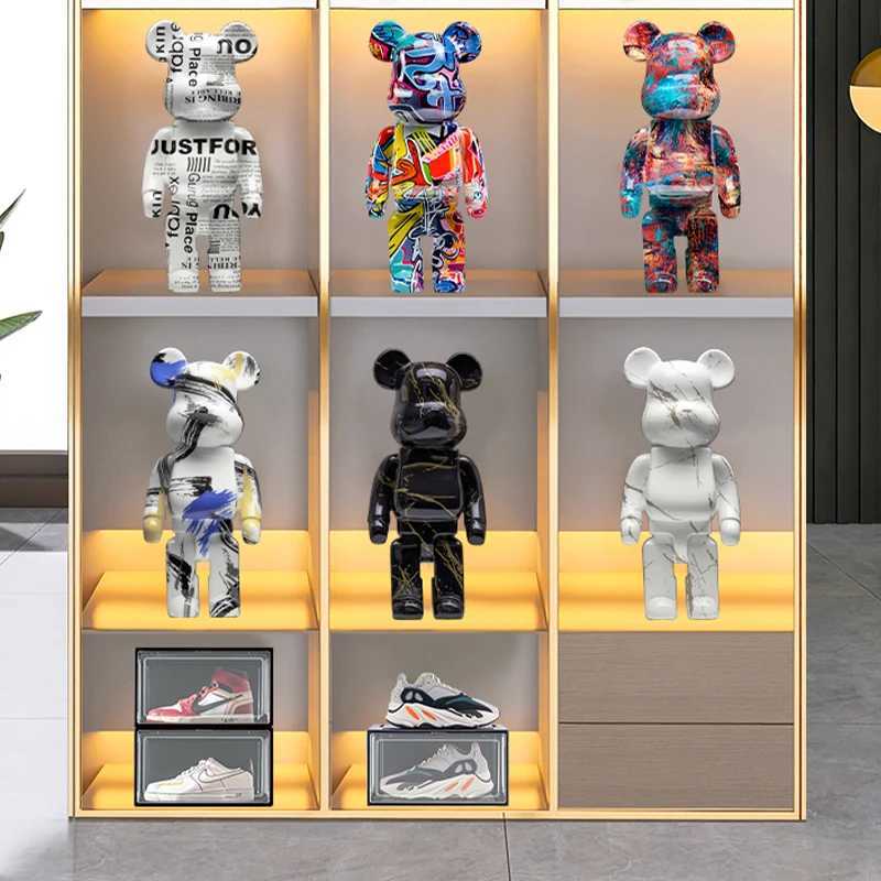 Novelty Items Colorful graffiti bear brick statue violent bear resin decoration desktop accessories luxurious living room home decorationL2403