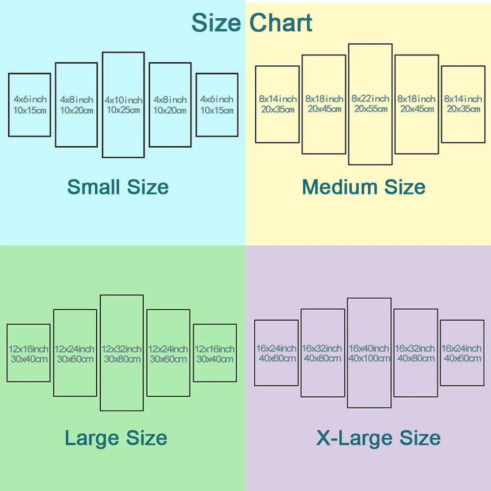 Canvas 5 Art Panel Wall ddmysmile Decor Poster Print Abstract Playing Guitar Watercolor Painting Aesthetic Room Decor Frames For Pictures Smile