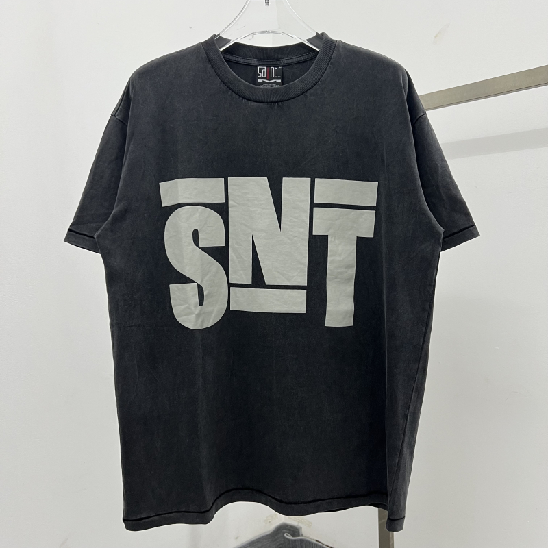 2024ss Black Tee Men Women Wasted T-shirt Short Sleeve Print Letters T Shirts