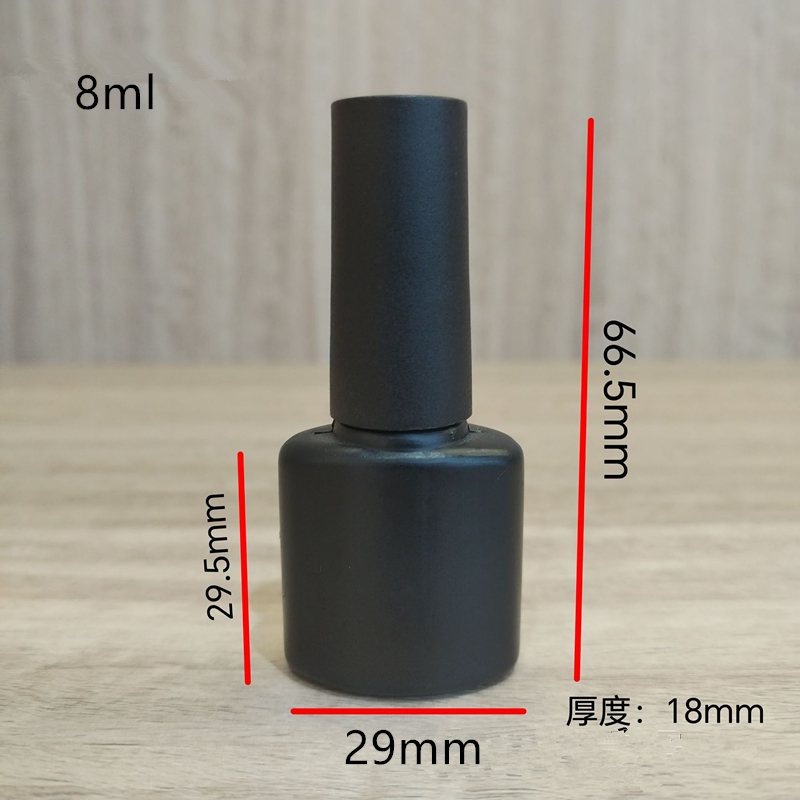 5ml 8ml 10ml Nail Polish Bottle Balck Empty Nail Gel Bottle with Brush Plastic Nail Beauty Container Vial