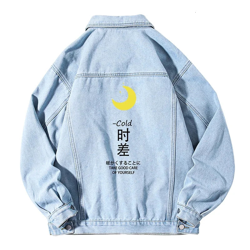 Mens Denim Jacket Autumn Man Oversize Coat Fashion Letter Print Casual Wear 5XL Jean Jacket Cotton Mens Clothing Outerwear 240319