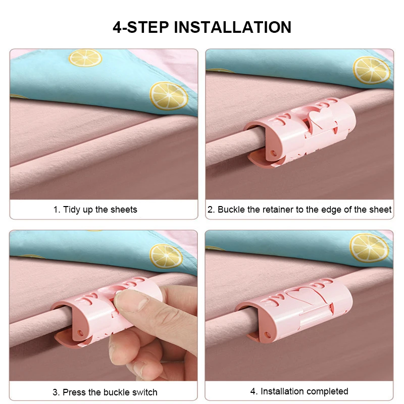 6PCS Bedroom Bed Sheet Holder New BedSheet Quilt Clip Duvet Cover Fastener Clip Anti Slip No Trace Household Fixator Grippers