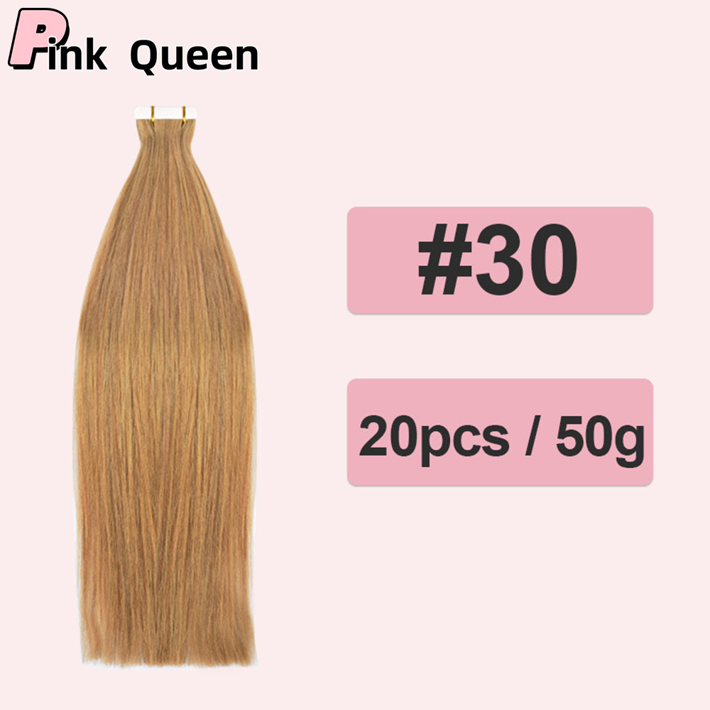 Black gold brown long straight hair new fashion human film natural traceless hair extensions tape in human hair Europe and America fashion hair color