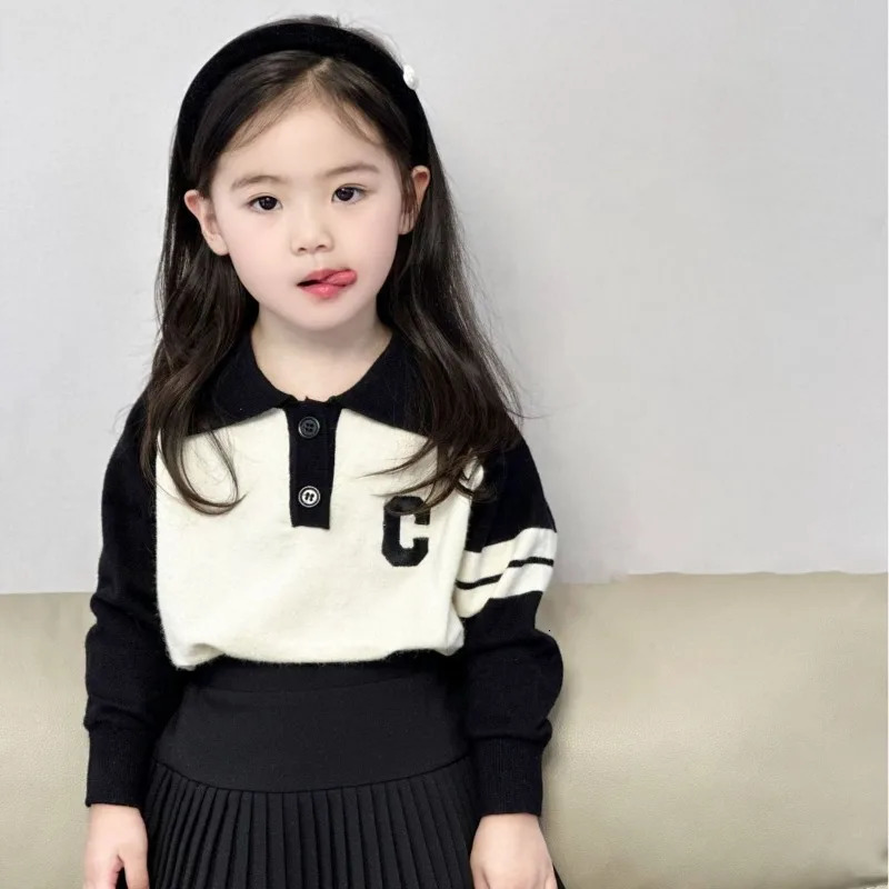 1-8Y Kids Clothing Set School Dress Spring Autumn Children 2PCS Long Sleeve Sweater Skirt Clothing Sweatshirt Uniform for Girls 240307