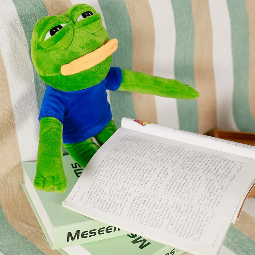 45CM Pepe Frog Plush Toy Sad Male Ugly Baby Big Mouth Crying Face Peripheral Dolls Send Friends Funny Christmas Birthday Gifts
