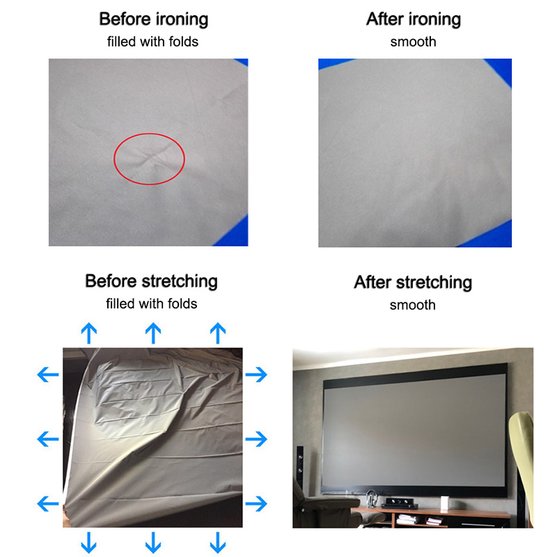 Simple Portable Projector Screen Anti Light Reflective Fabric Cloth for Home Outdoor Office HD 3D 4K Curtain Increase Brightness